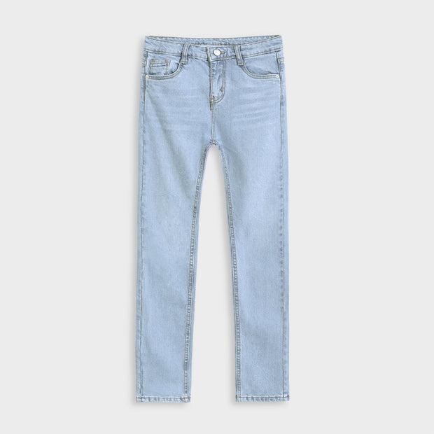 Boys Premium Quality Slim Fit Sky Blue Stretch Mid-Rise Jeans