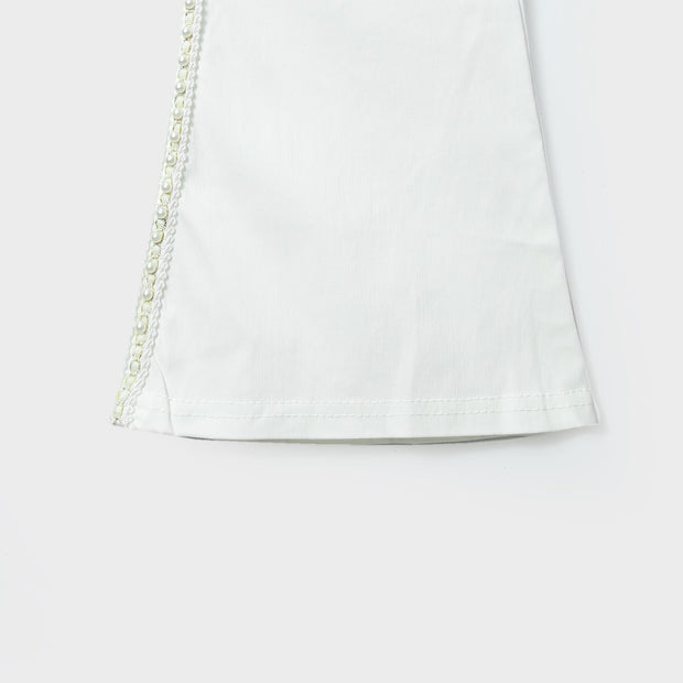 Imported For Girls White Pant Tights With Side Panel White Lace