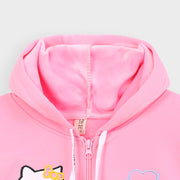 Imported Hello Kitty Embroidered Fleece Hoodie For Girls