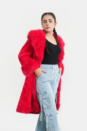 Imported Women Korean Fluffy Long Coat