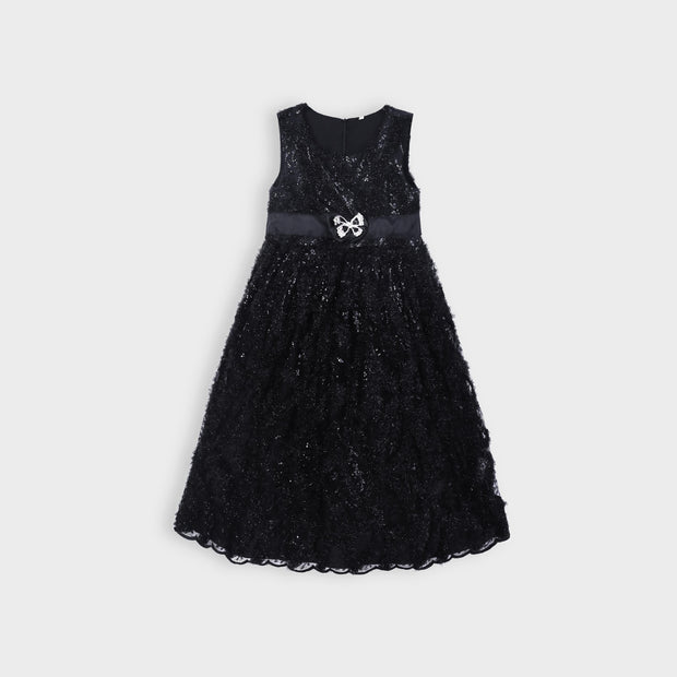 Grils Premium Quality Fairy Black Frock With Front Bow