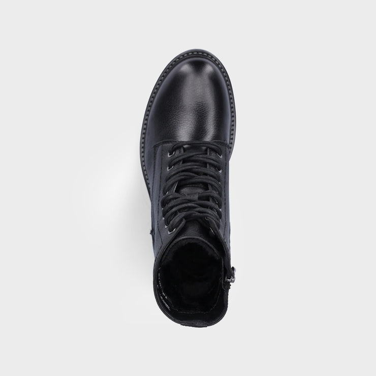 Premium Quality Black Synthetic Leather Lacing & Zipper Long Shoes For Unisex