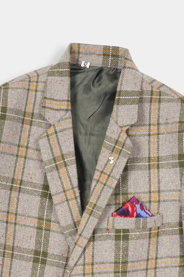 Boys Imported Soft Wool Multi Color Check Coat