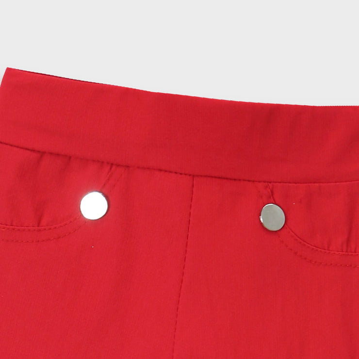 Imported For Girls Red Pant Tights Side Panel Silver Stud