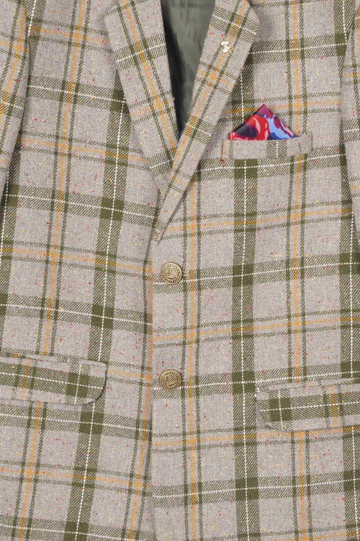 Boys Imported Soft Wool Multi Color Check Coat