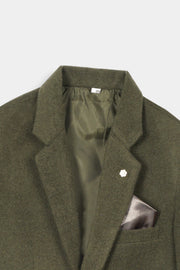 Boys Imported Soft Wool Dark Green Coat