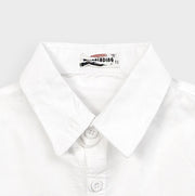 imported Boys Eembroidered Soft Cotton White Casual Shirt