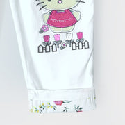 Imported For Girls White Hello Kitty Printed Pant Tights