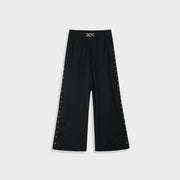 Imported For Girls Bell Bottom Black Plazo Trouser Chifon