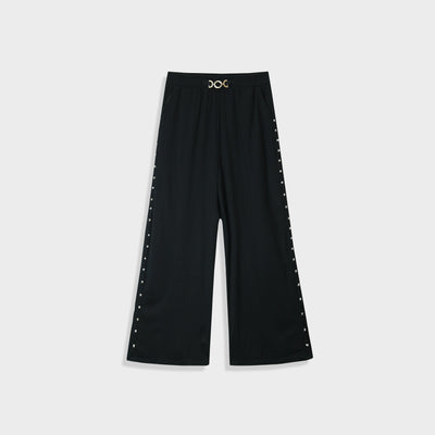 Imported For Girls Bell Bottom Black Plazo Trouser Chifon