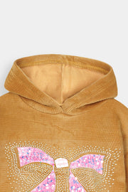 Imported Girls Pull Over Kotrai Velvet Sequin Hoodie Suit